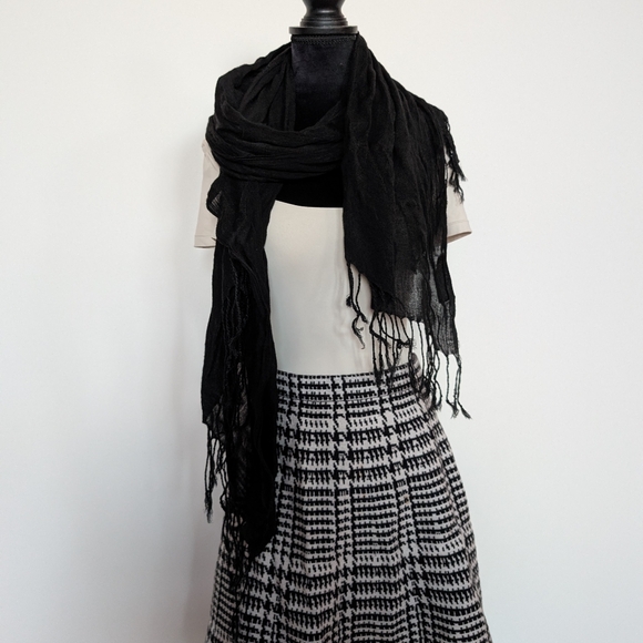 Source Unknown Accessories - Super Soft Black Scarf/Shawl